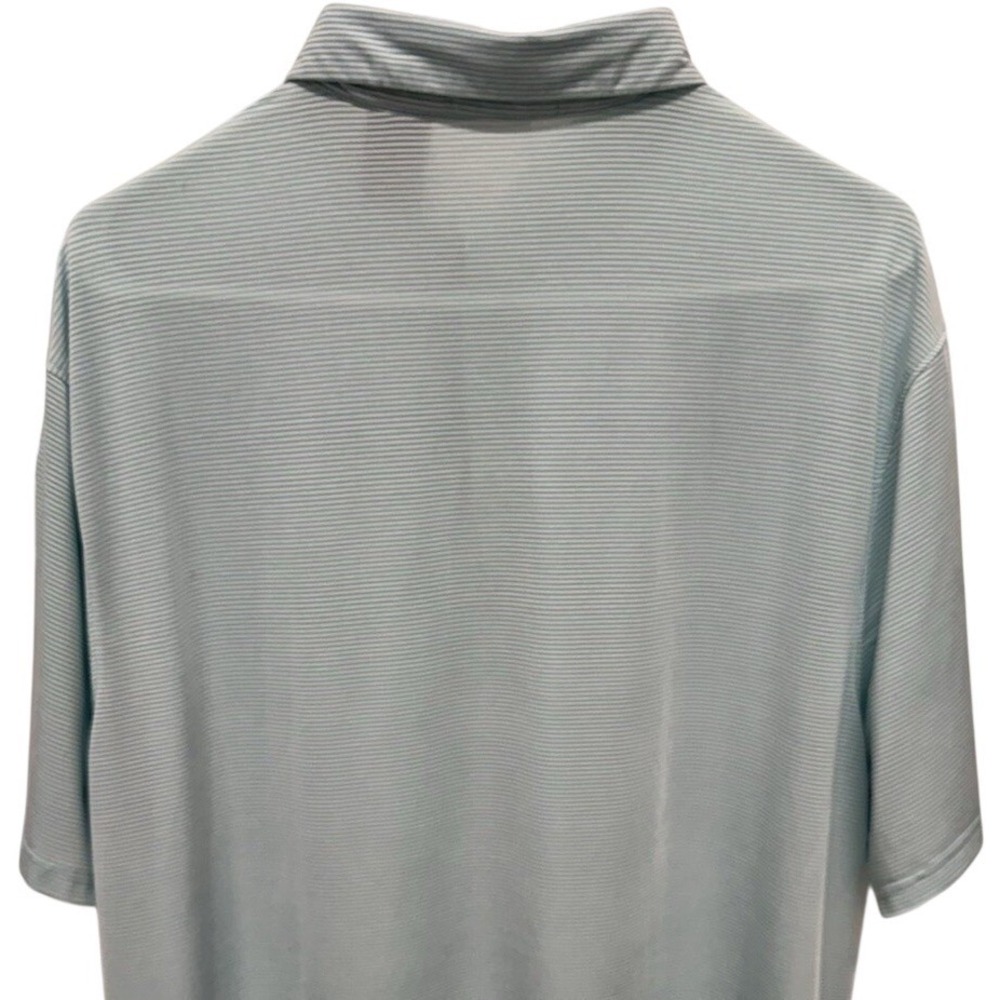 Simply Southern Mens XXL Performance Polo Shirt Aqua Blue Striped Turtle Logo - Picture 5 of 9
